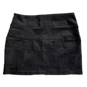 Eclipse Patchwork Skirt Womens 5 Black Jeans Stretch Cotton Blend Denim Unlined